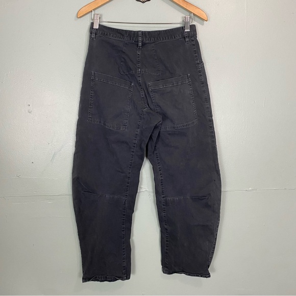 Nili Lotan Shon Pant Barrel Bow Leg Size 4 Slouchy In Carbon Black - Picture 6 of 8